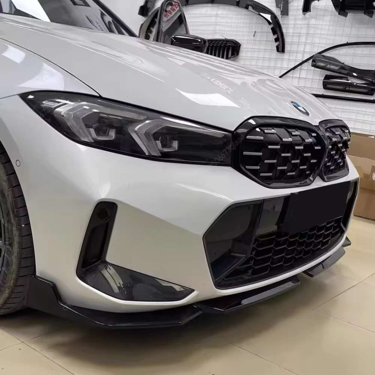 BMW 3 Series G20/G21 LCI M-Sport MP Style Gloss Black Front Lip Splitter (2022+)