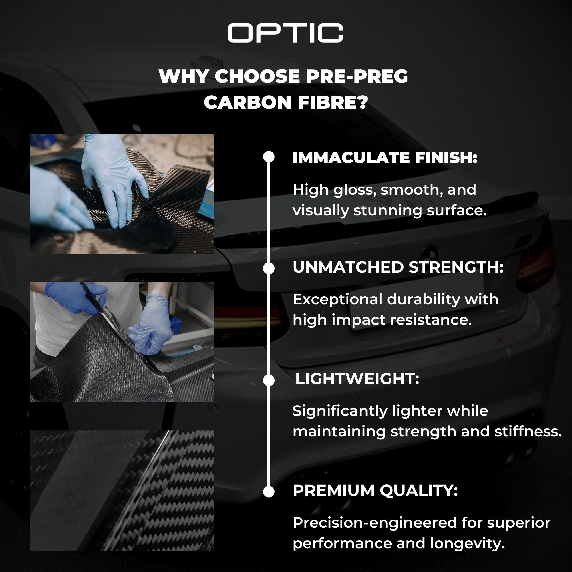 BMW 2 Series & M240I G42 Pre-Preg Dry Carbon Fibre Front Grill By OPTIC (2021+)