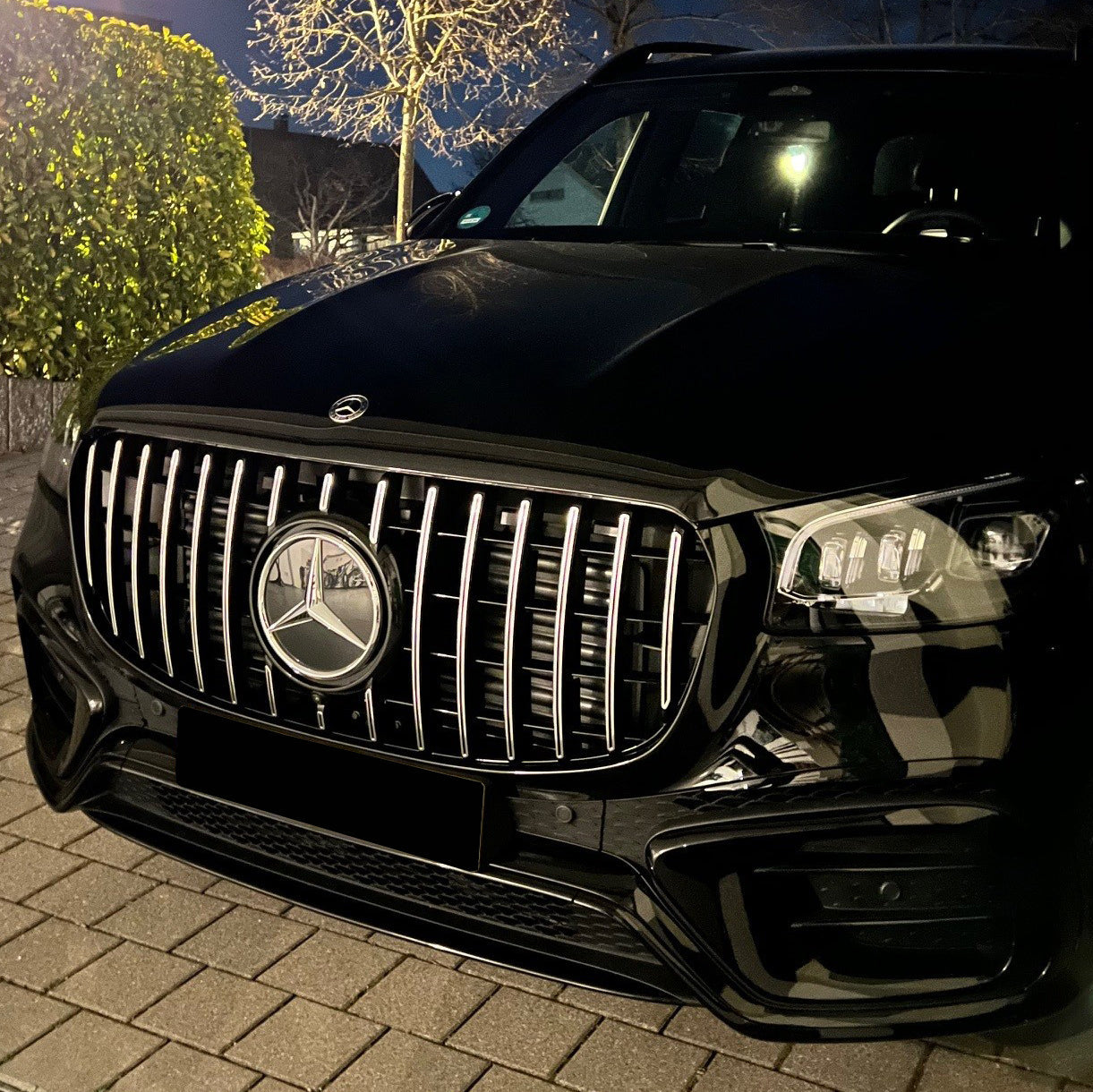 Mercedes GLS X167 Facelift Gloss Black Panamericana GT Style Grill (20