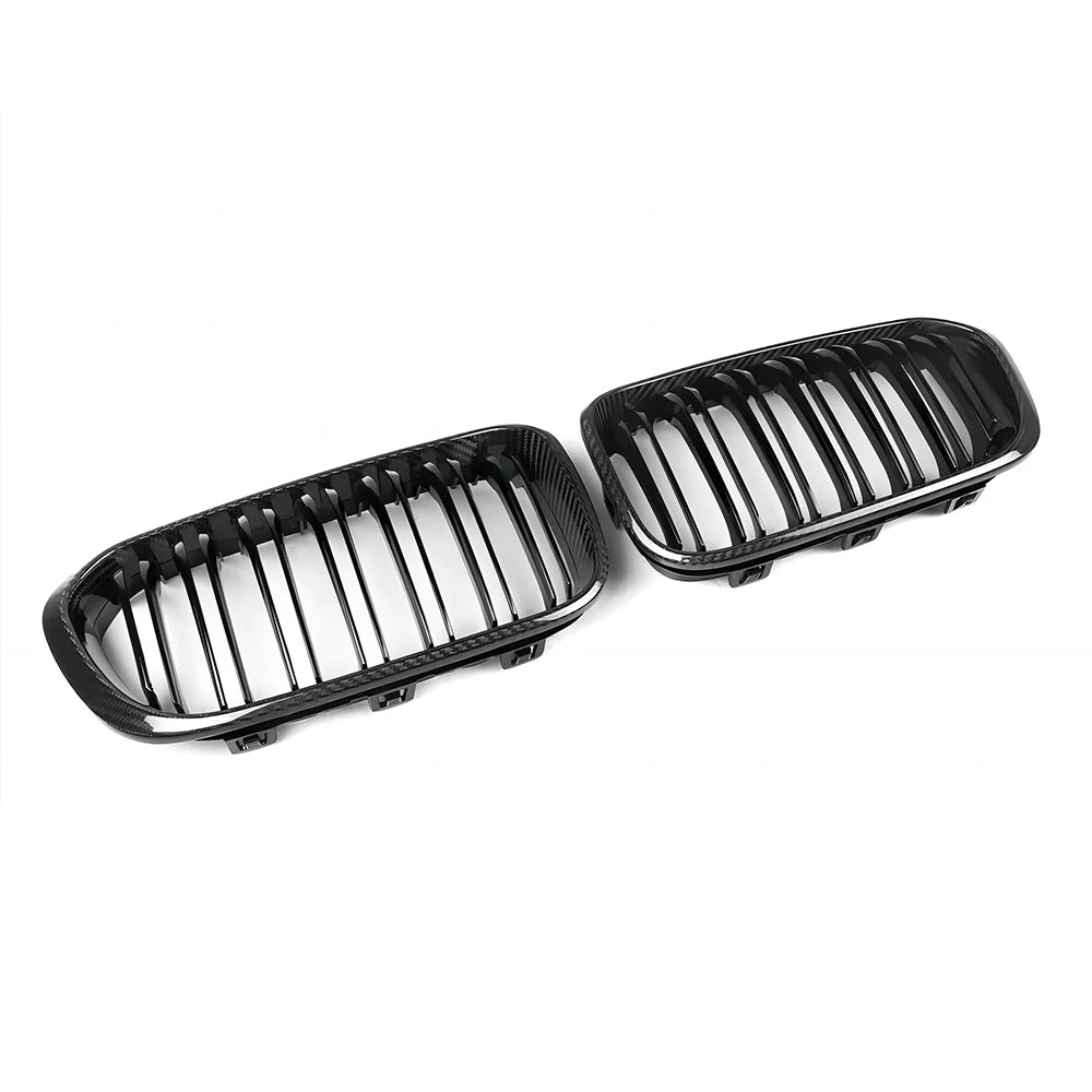 Carbon Fibre Double Slat Front Grills For 1 Series LCI F20 F21 (2015-2019)