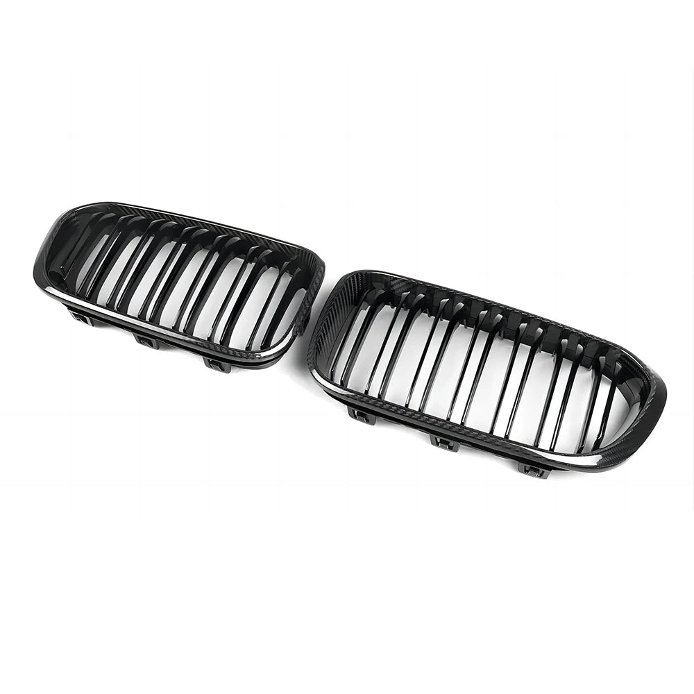 Carbon Fibre Double Slat Front Grills For 1 Series LCI F20 F21 (2015-2019)