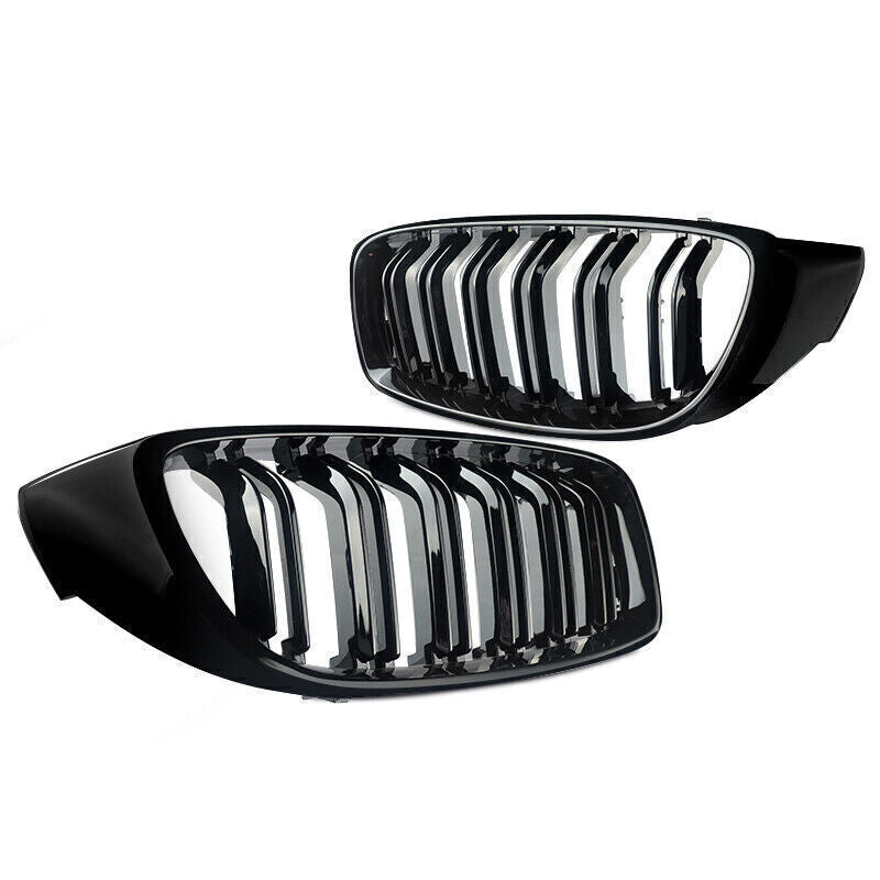 4 Series & M4 Gloss Black Double Slat Front Grills F32 F33 F36 F82 F83 (2014-2020) - Avoro Design